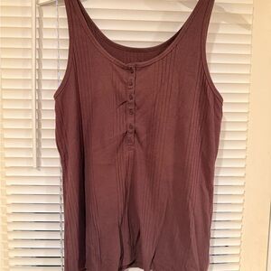 Women's Sleeveless Button-Down Top - Brown